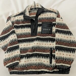 Obey Worldwide Quarter Zip Sherpa Sweater